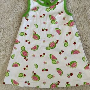 Vintage Maggie & Zoe Green Trim Fruit Print dress